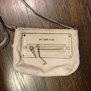 Michael kors cross body white leather purse